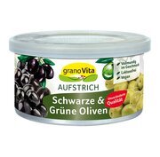 Granovita Vegetarische Pastete schwarz und grüne Oliven 125g
