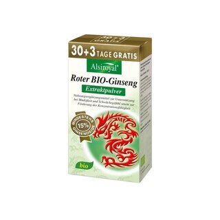 Alsiroyal Roter BIO-Ginseng Extraktpulver 30+3 Btl. 15% Ginsenoside