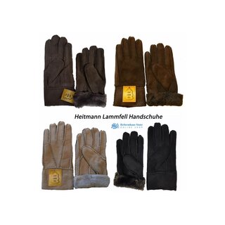 HEITMANN 100% Lammfell Handschuhe Fingerhandschuhe Echt-Leder Damen NEU