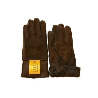 HEITMANN 100% Lammfell Handschuhe Fingerhandschuhe Echt-Leder Damen NEU dunkelbraun XL