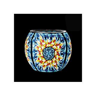 Leuchtglas Windlicht mit Teelicht 11 cm Ø, Dekolicht, Tischlicht versch. Motive Leuchtglas-Tiffany Star 21307