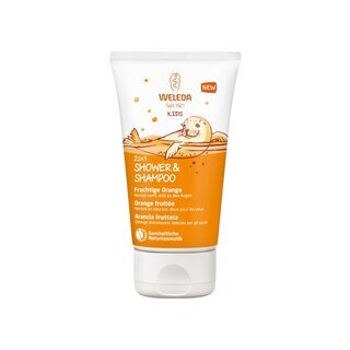 Weleda 2 in 1 Shower & Shampoo, Fruchtige Orange, 150ml
