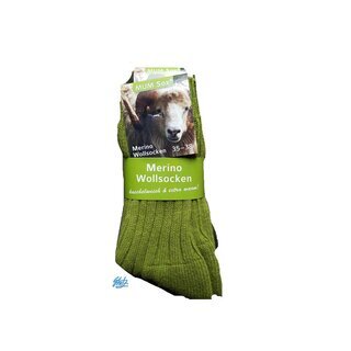 2 Paar Merino-Wollsocken Winter Socken 35-38 Farbe Grün/Olive