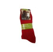 2 Paar Merino-Wollsocken Winter Socken 35-38 Rot/Grau