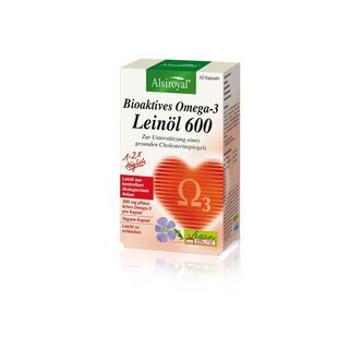 Alsiroyal Bioaktives Omega-3 Leinöl 600, 60 St.