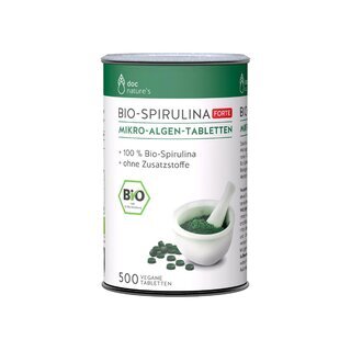 doc nature&rsquo;s Bio-Spirulina FORTE 500Tabl. 100 % Bio-Spirulina, hochdosiert