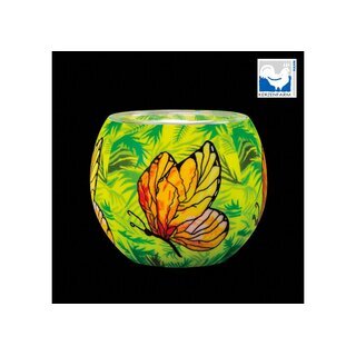 Leuchtglas Windlicht Kerzenhalter Glas Teelicht Votivgl. 11cm  verschiedene Motive Leuchtglas Butterfly 21117