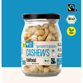 Fairfood Sir Salty 133g - Cashews gerstet & gesalzen Fairtrade Burkina Faso - im Pfandglas