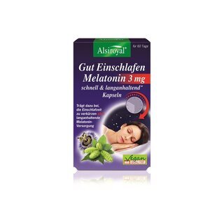 Alsiroyal Gut Einschlafen Melatonin 3 mg Langzeitwirkend Kapseln 60
