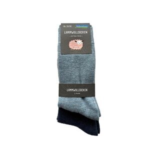 2 Paar Glatt gestrickt Lammwoll Socken  versch. Farben und Größen 35-38 jeans/marine