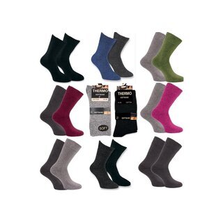 Herrenstrumpf  Socken THERMO Softrand Baumwolle mit Vollfrottee und Soft-Bund im Farbmix