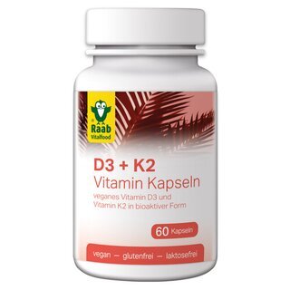 Raab Vitamin D3+K2 Kapseln, 60 Kapseln